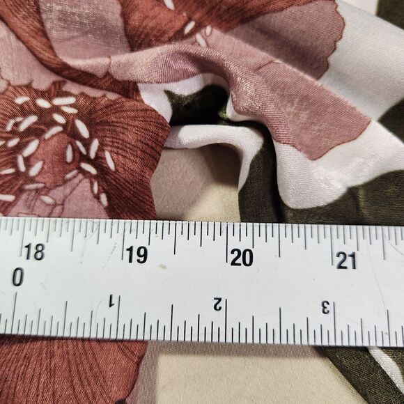 Lovely Melody Women's S Floral Print Satin Tie Neck Long Sleeve Blouse USA - Picture 9 of 11